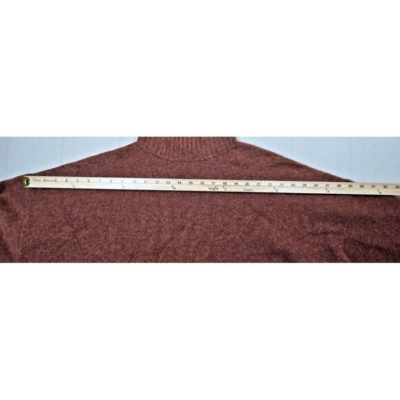 Poetry Cashmere Sweater Women’s 14 Brown Slim Funnel Neck Pullover Quiet Luxury - Picture 15 of 16